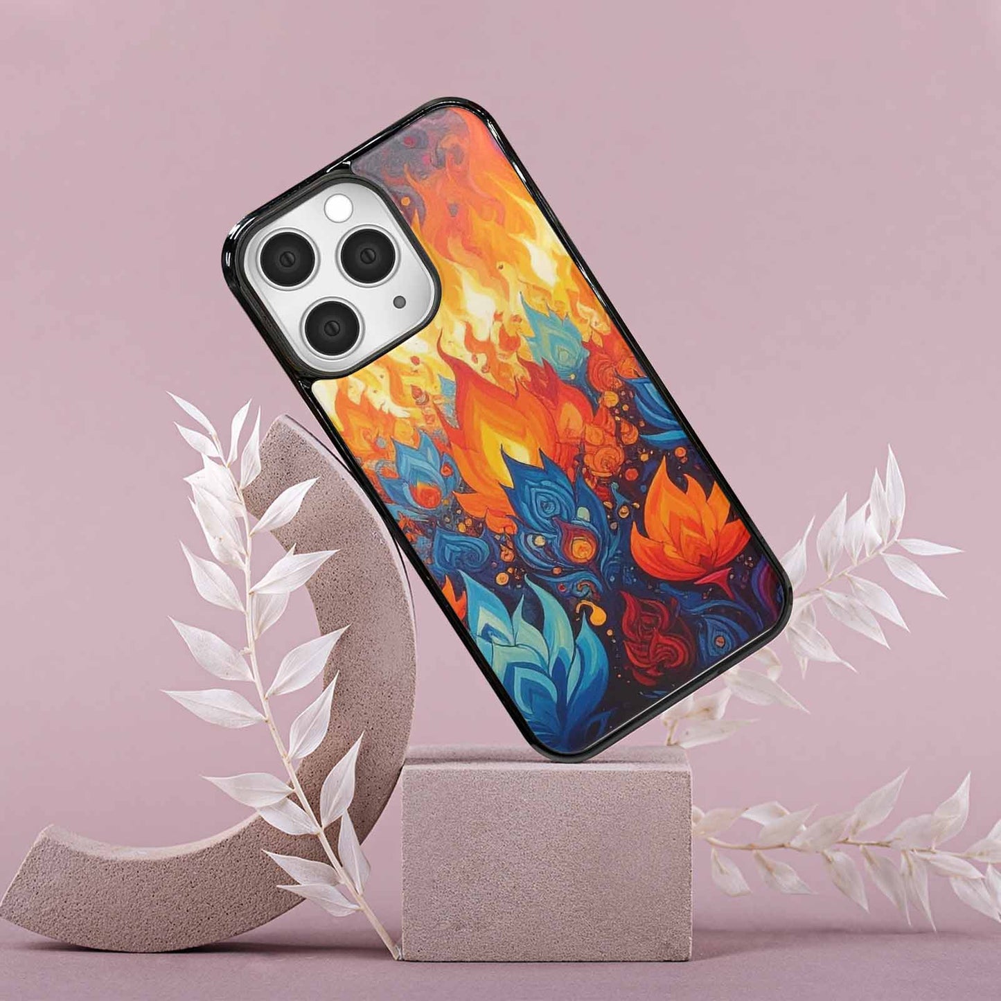 iPhone 15 Pro Max Case — Flame Burst Full Color Vibrant Flame, Original Design Phone Case