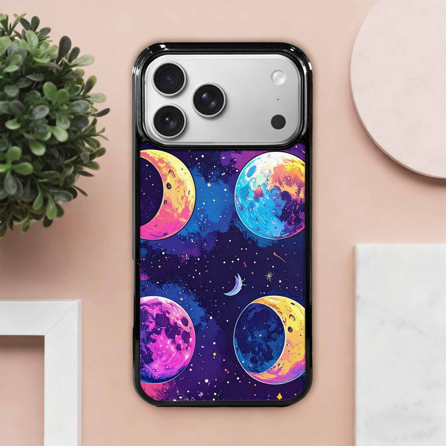 iPhone 17 Pro Max Case — Neon Winter Moon Cartoon Cute, Personalized Phone Case