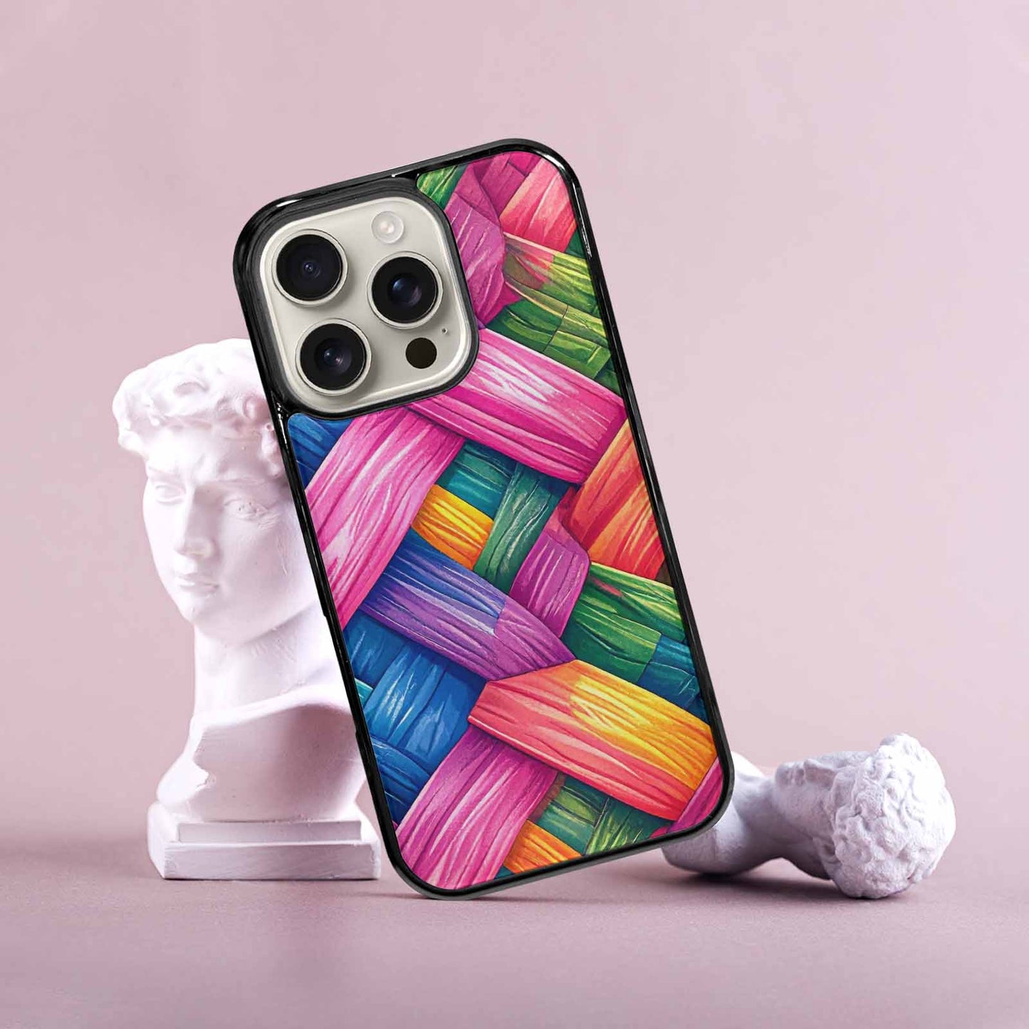 iPhone 16 Pro Case — Polysexual Flag Color Theme Small Rainbow, Custom Made Phone Cover