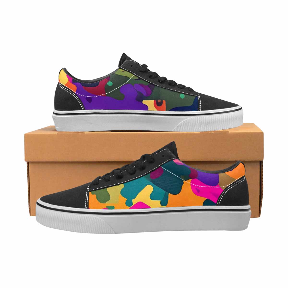 MEN'S Military Camouflage Blotch Canvas Lace-Up Cottagecore Custom Shoes
