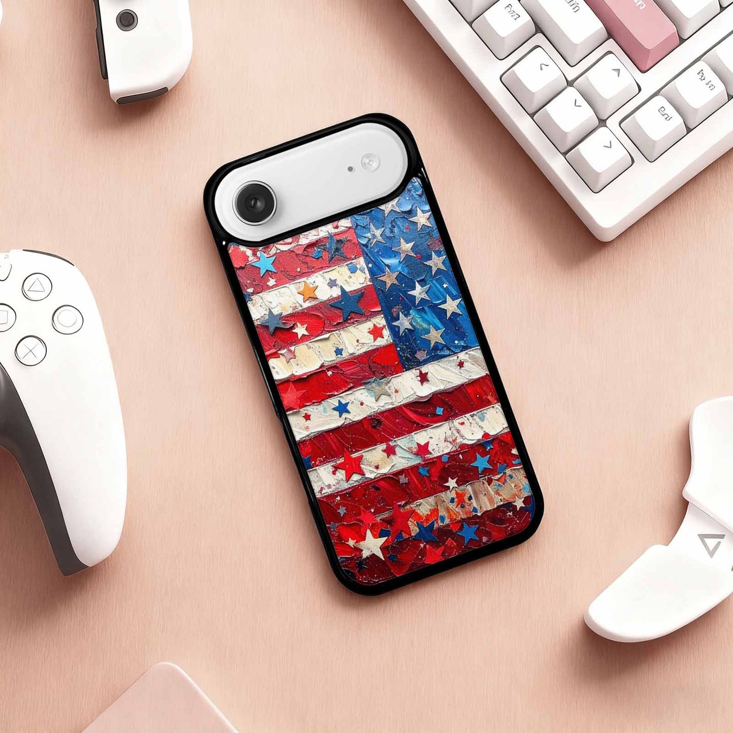 iPhone 17 Air Case — Patriotic Stars And Stripes American Galaxy, Personalized Phone Case