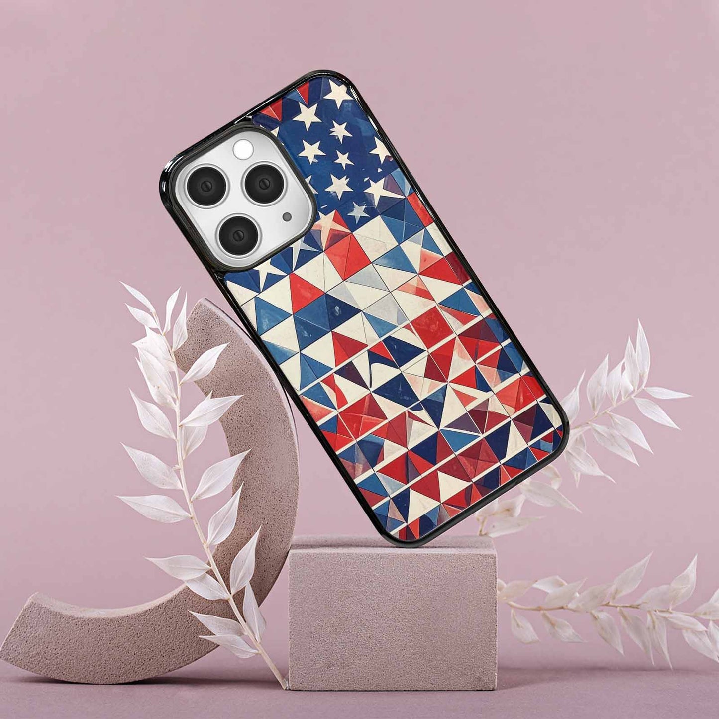 iPhone 15 Pro Max Case — Small American Flag Stars And Stripes, Custom Printed Phone Case