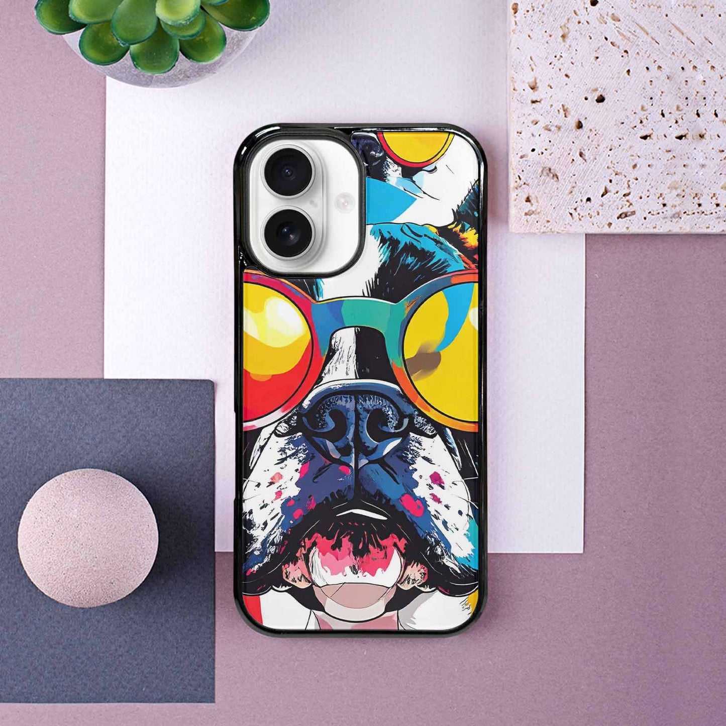 iPhone 16 Case — French Bulldog Pop Art Pattern, Custom Designed Case Cover