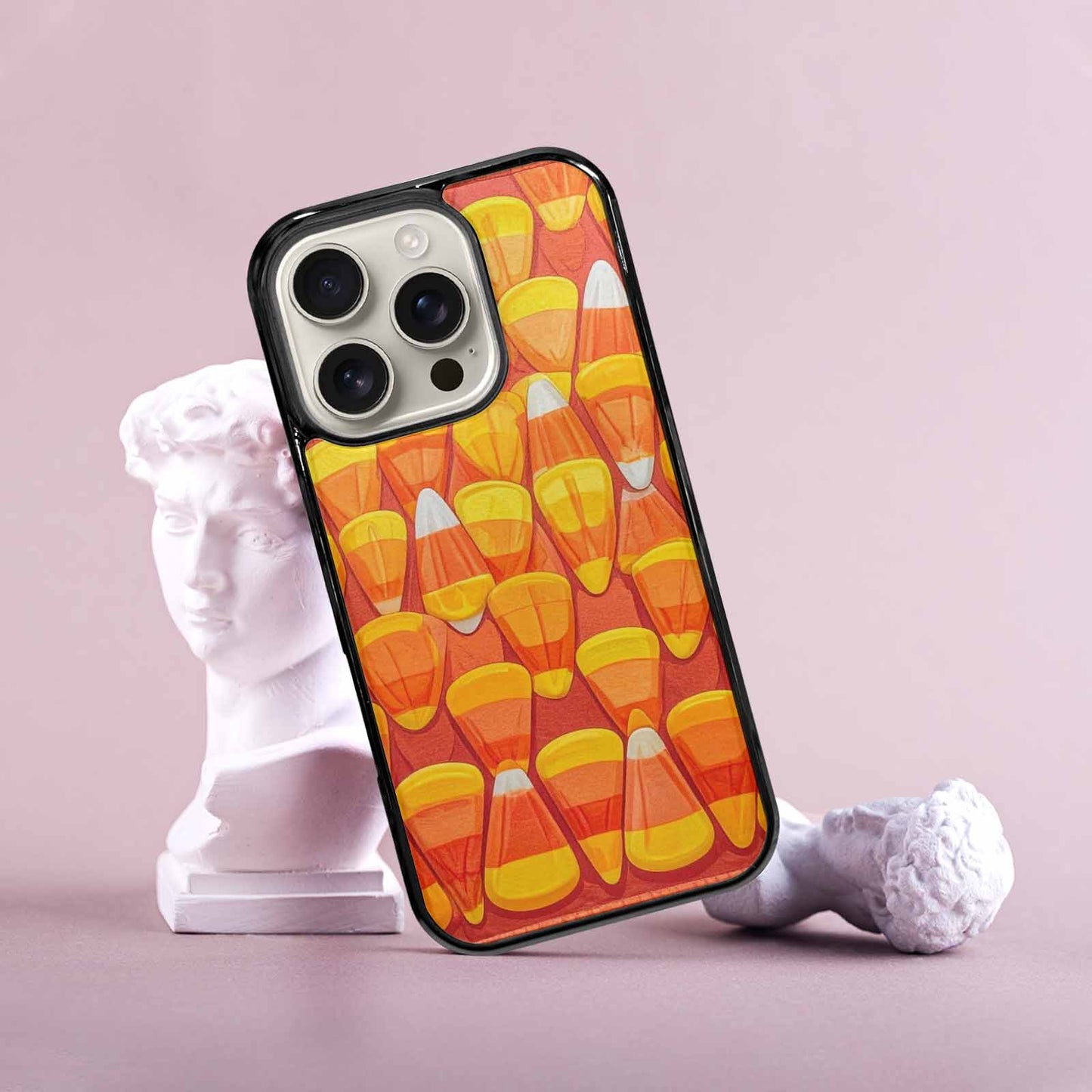iPhone 16 Pro Case — Candy Corn Shapes In Bright Orange, Original Design Phone Case