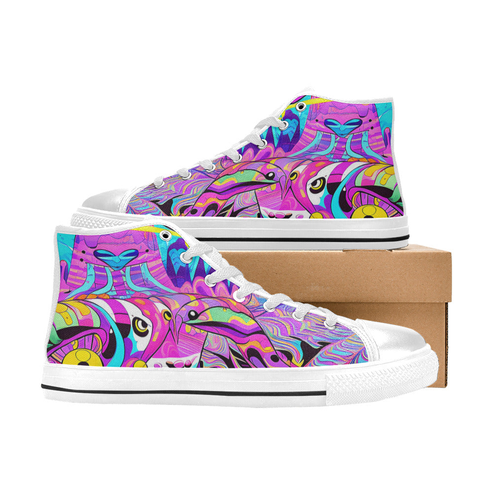 MEN'S Trip Art 2 Men’S High Top Canvas Wallpaper Art Custom Sneakers