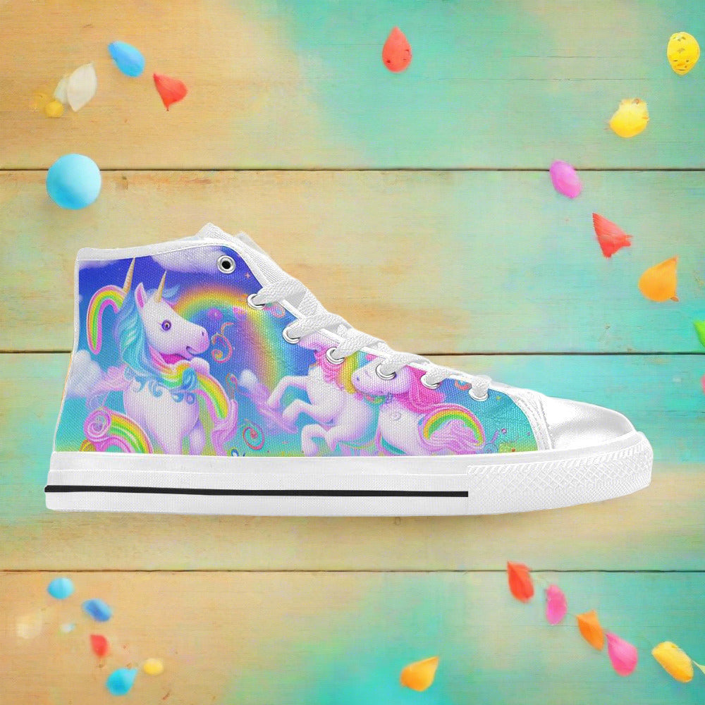 Cherry Blossom Purple Teal Custom WOMEN Bold Art - Freaky Shoes | Custom Art Sneakers