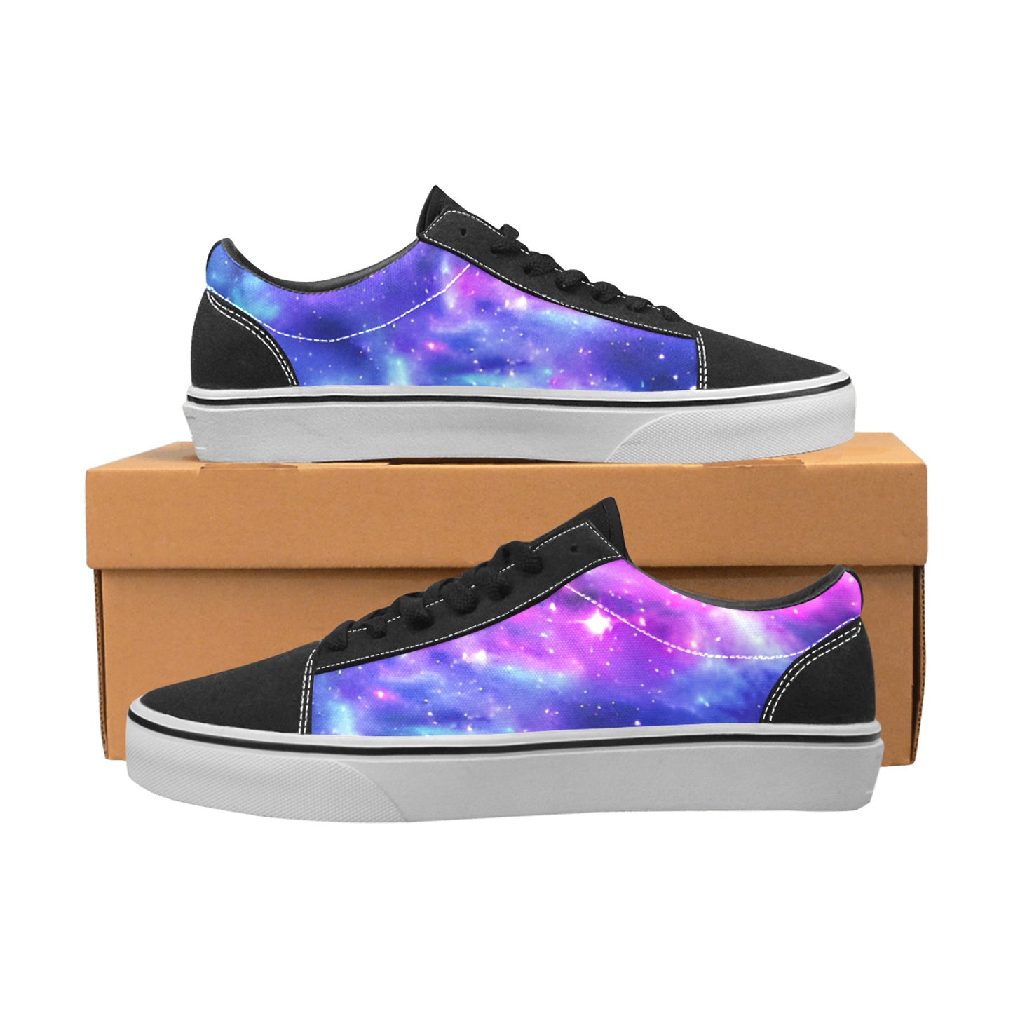 WOMEN'S Galaxy Art Out Space Low Top Skateboarding Vivid Custom Sneakers