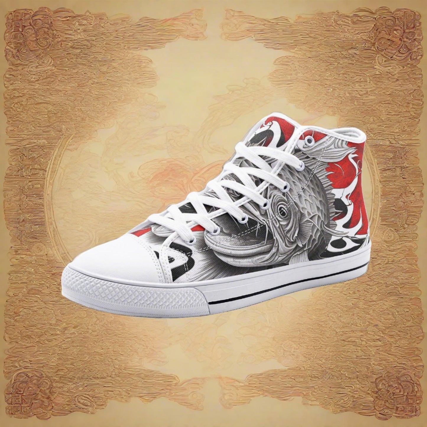 Monarch Pink Cream Wearable Bold Art - Freaky Shoes | Custom Art Sneakers