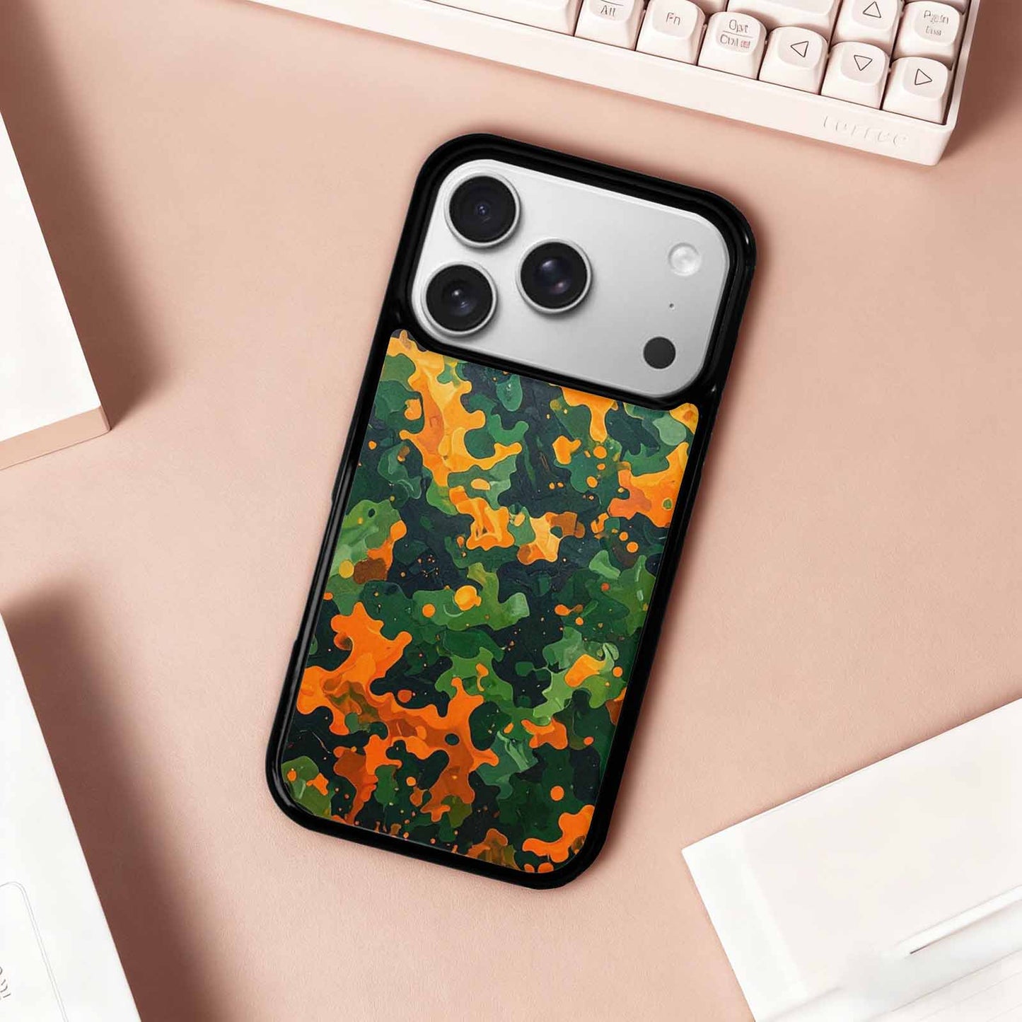 iPhone 17 Pro Case — Small Military Camouflage Blotch Pattern Camo, Customized Protective Case