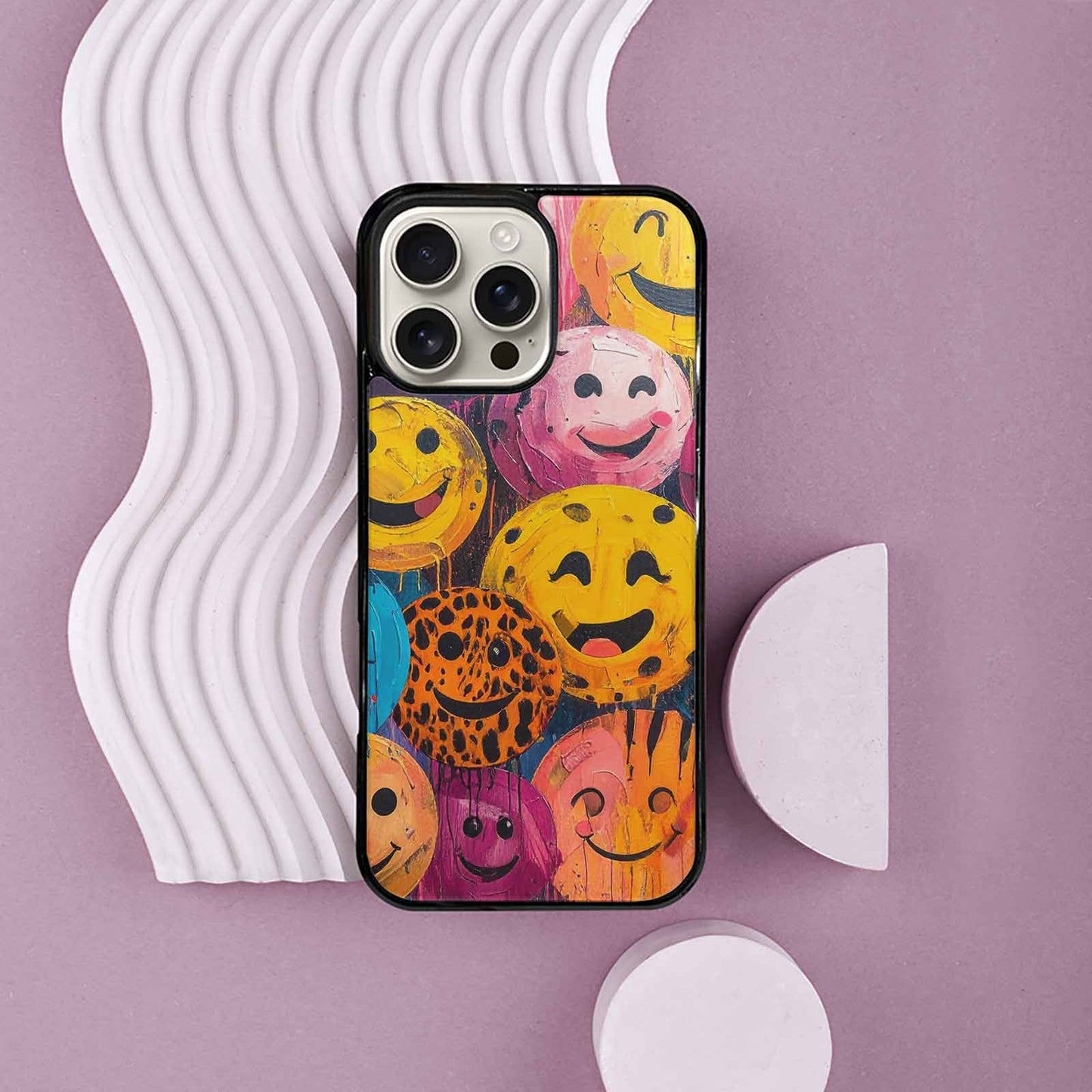 iPhone 16 Pro Max Case — Smiley Faces Animal Printsmile, Custom Made Phone Cover