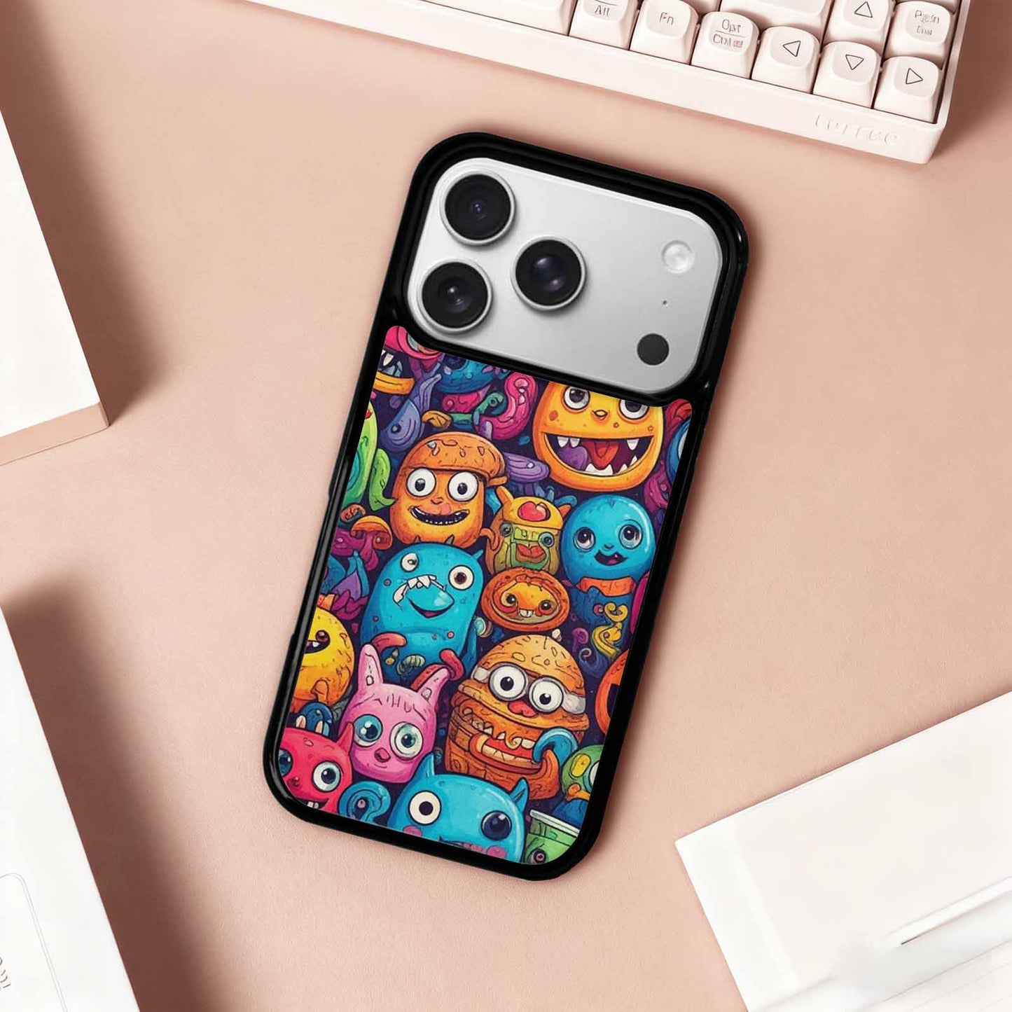 iPhone 17 Pro Case — Small Cartoon Monster Character Pattern Cartoon, Custom Print Case Cover