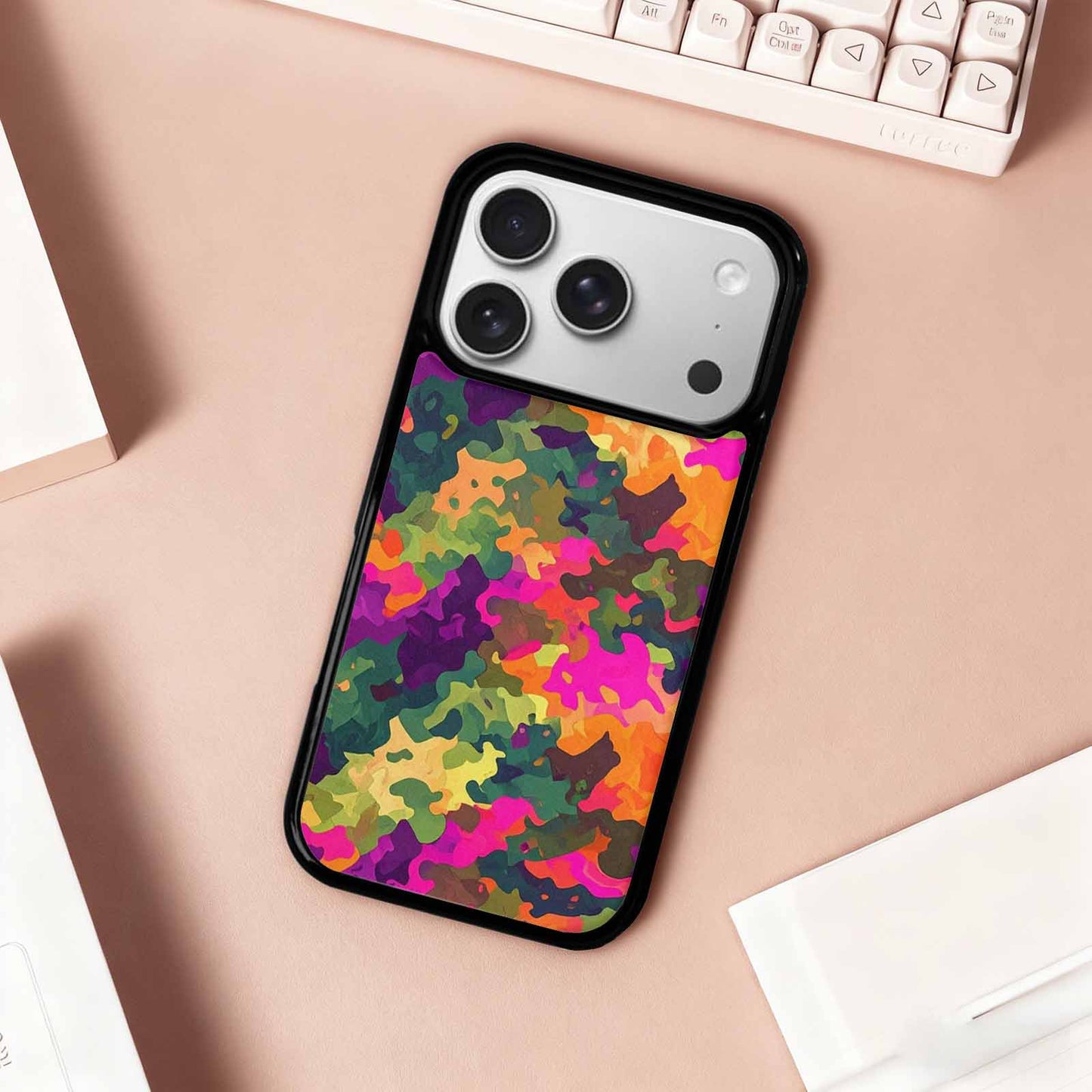 iPhone 17 Pro Case — Small Military Camouflage Blotch Pattern Camo, Custom Made Phone Cover