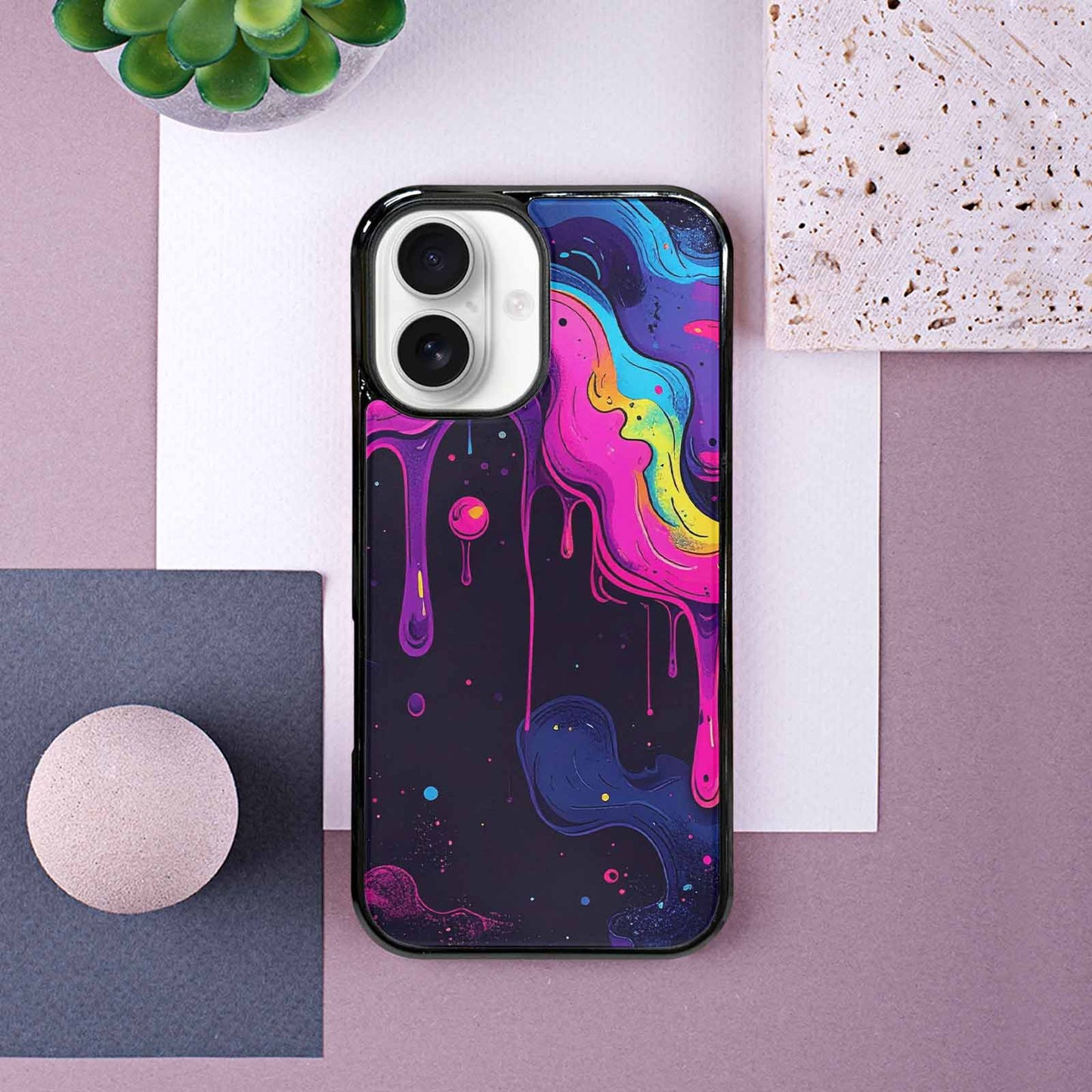 iPhone 16 Case — Rick And Morty Style Art Dripping, Custom Phone Case