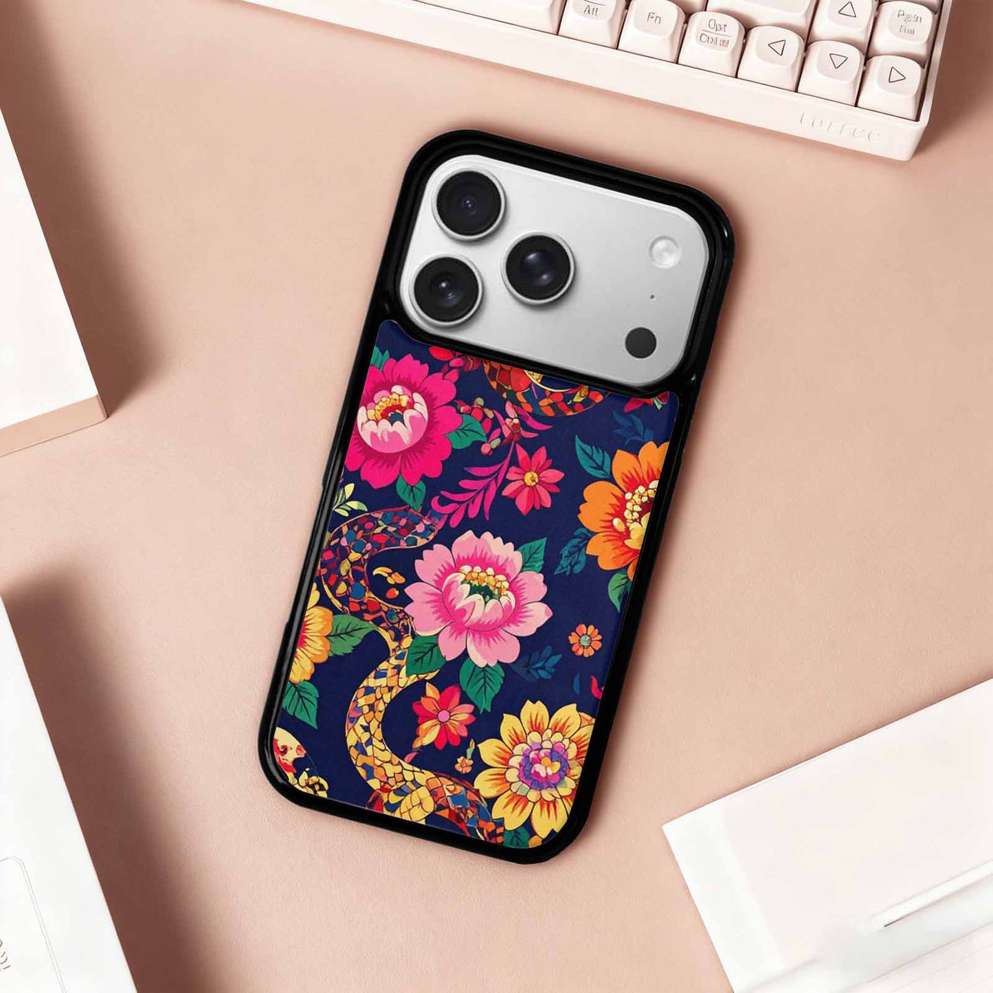 iPhone 17 Pro Case — Snakes Print Floral Seamless Pattern Floral, Custom Phone Case