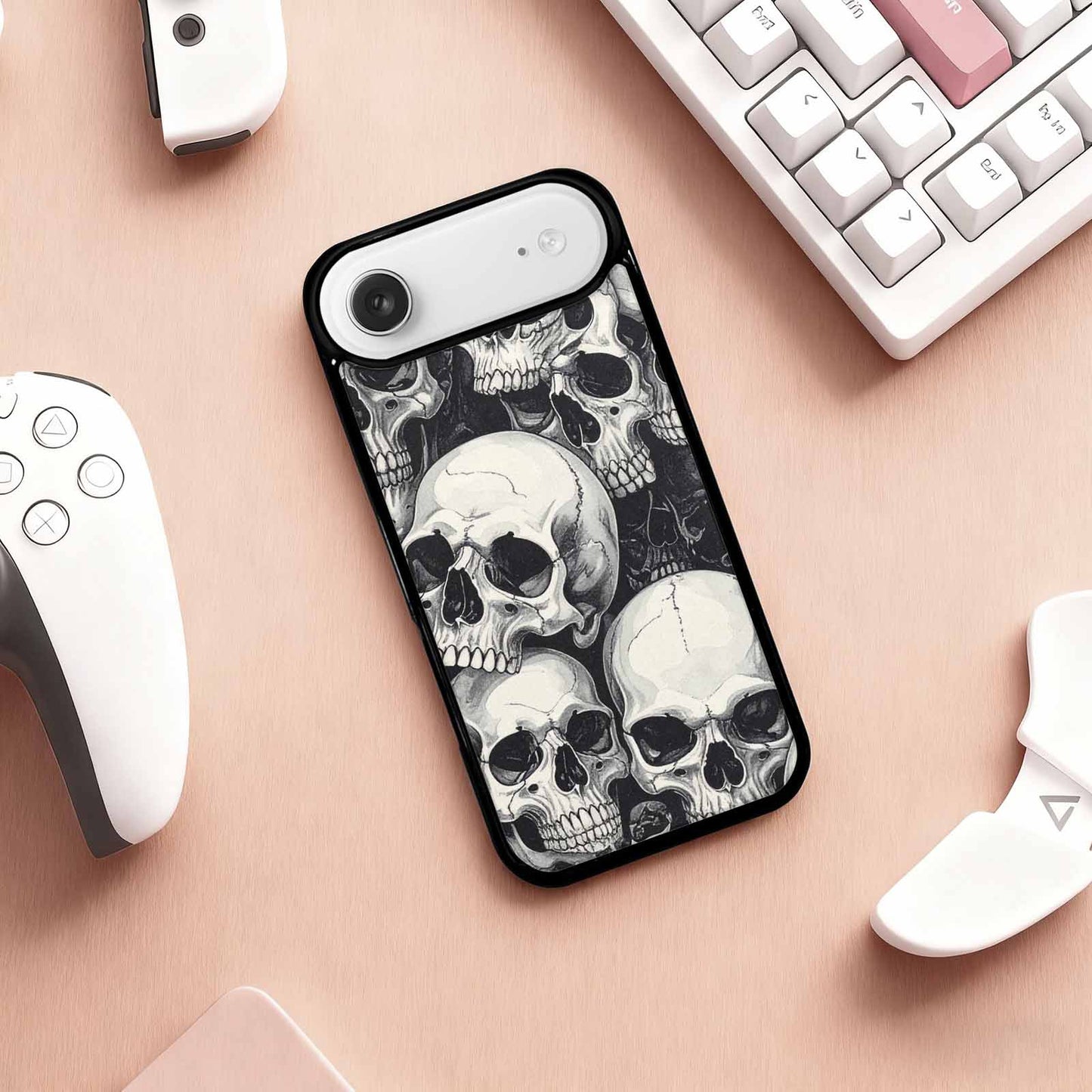 iPhone 17 Air Case — Skulls Classic Black White Small Gothic, Custom Made Phone Cover