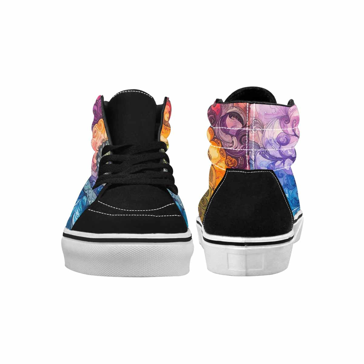 MEN'S Tie High Top Canvas Neon Fantasy Custom Shoes