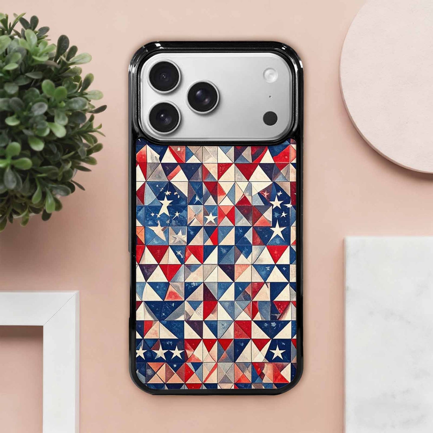 iPhone 17 Pro Max Case — Small American Flag Stars Galaxy Space, Custom Designed Case Cover