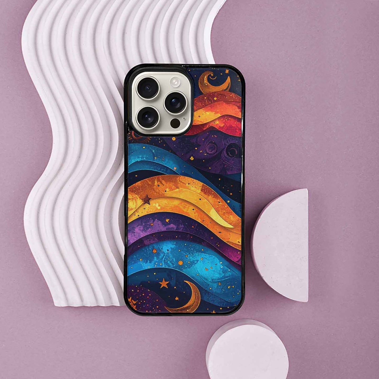 iPhone 16 Pro Max Case — Steampunk Galaxy Art Seamless Pattern Vibrant, Custom Printed Phone Case