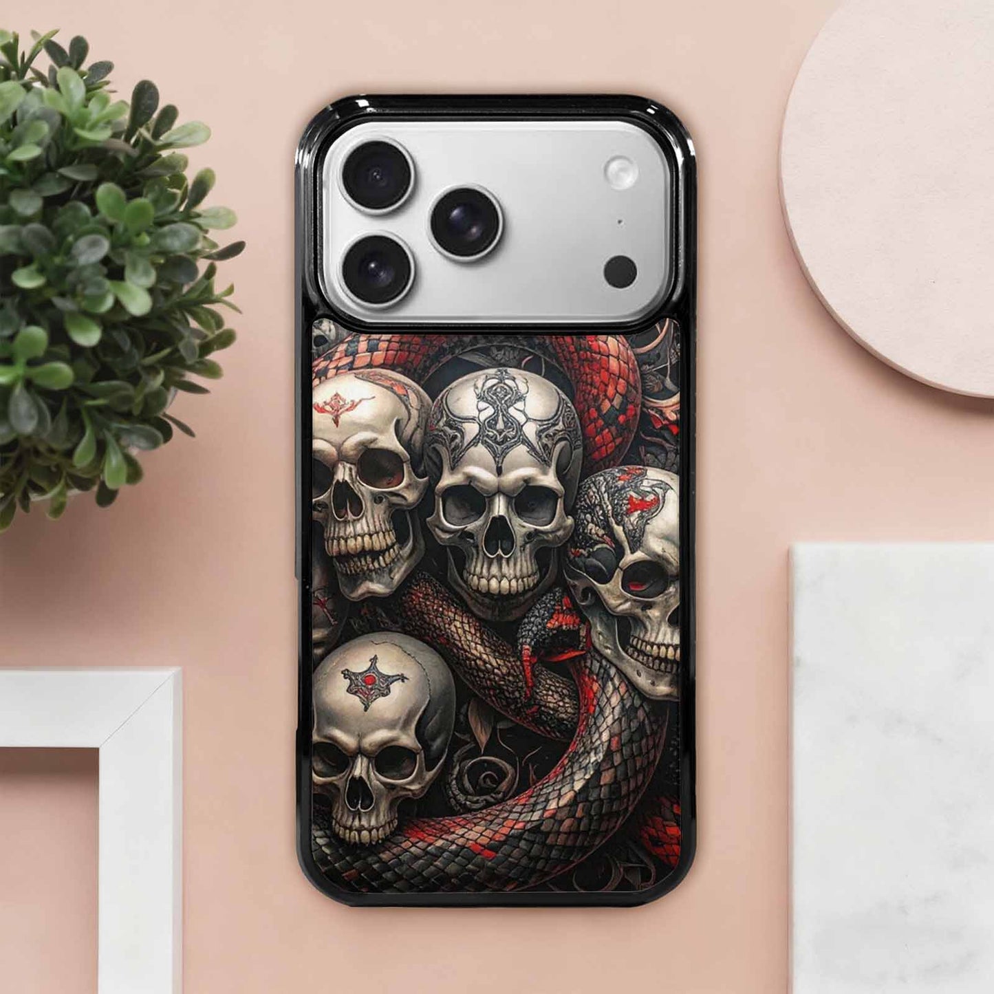 iPhone 17 Pro Max Case — Skull Dark Art Gothic Print Gothic, Custom Made Phone Cover