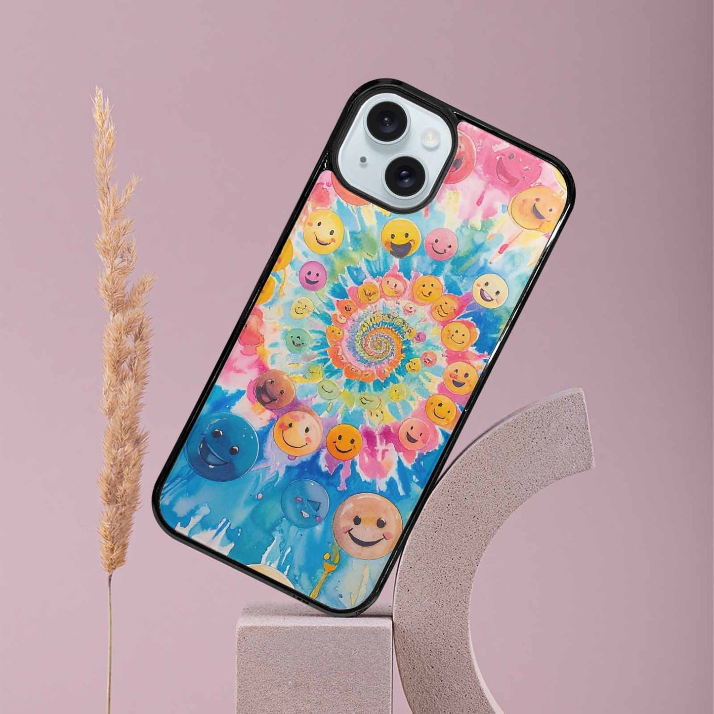 iPhone 15 Plus Case — Smiley Facessmiley Faces Tie D, Custom Phone Case