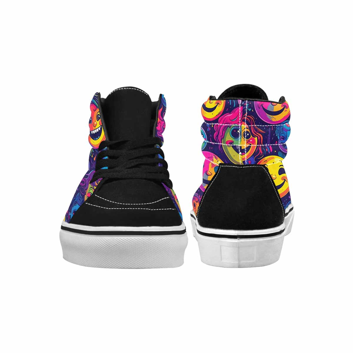 WOMEN'S Funny Looking Cartoon High Top Canvas Surreal Custom Sneakers