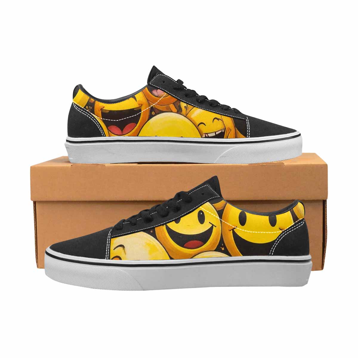 WOMEN'S Melting Moon Smiley — Lace-Up Canvas Y2K Shoes