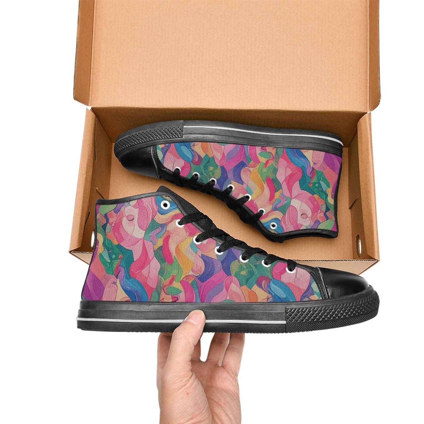 MEN'S Polysexual Flag Color High Top Canvas Y2K Custom Sneakers