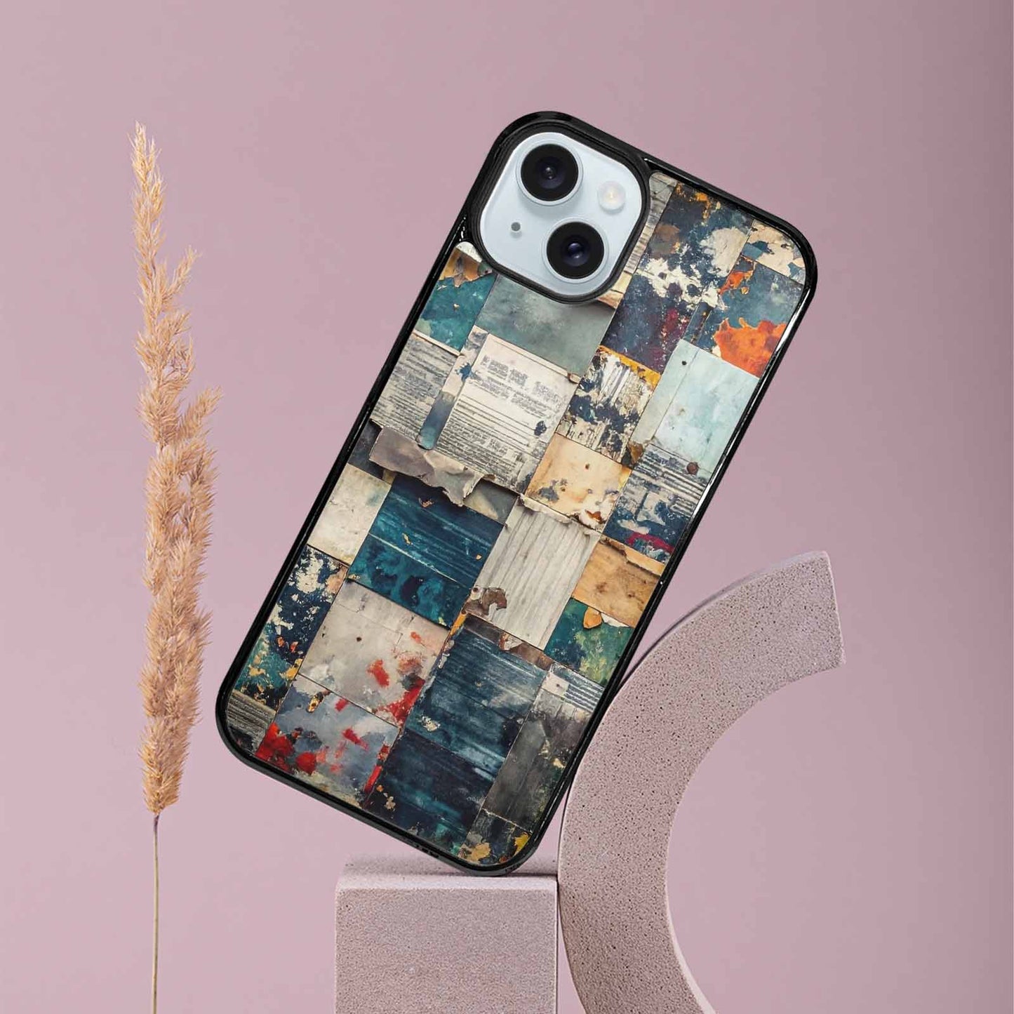 iPhone 15 Plus Case — Distressed Grunge Texture Pattern Hundreds Of, Custom Designed Case Cover