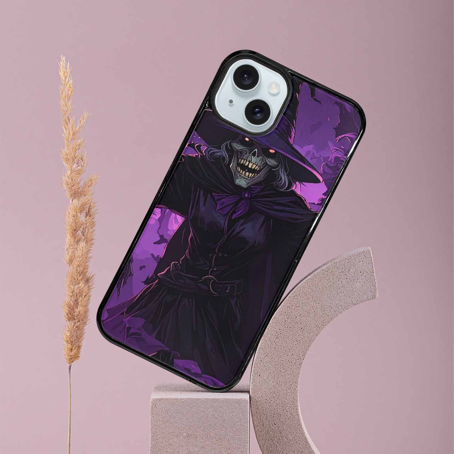 iPhone 15 Plus Case — Scary Horror Halloween Art Print Edge, Customized Protective Case