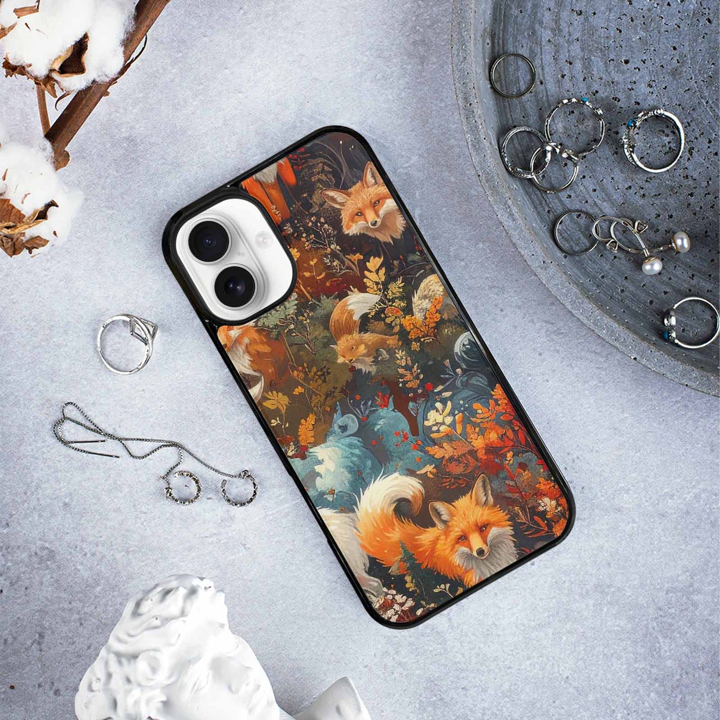 iPhone 16 Plus Case — Fox Forest Fox Forest Pattern Hundreds, Custom Art Phone Cover