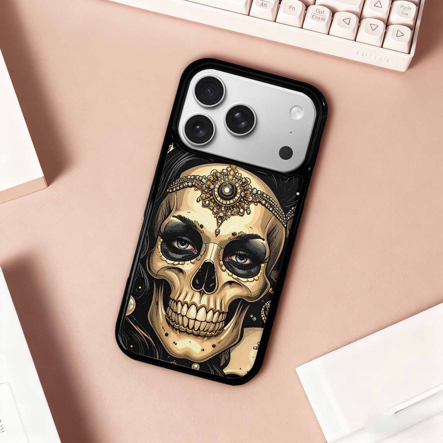 iPhone 17 Pro Case — Skull Dark Art Gothic Print Gothic, Custom Made Phone Cover