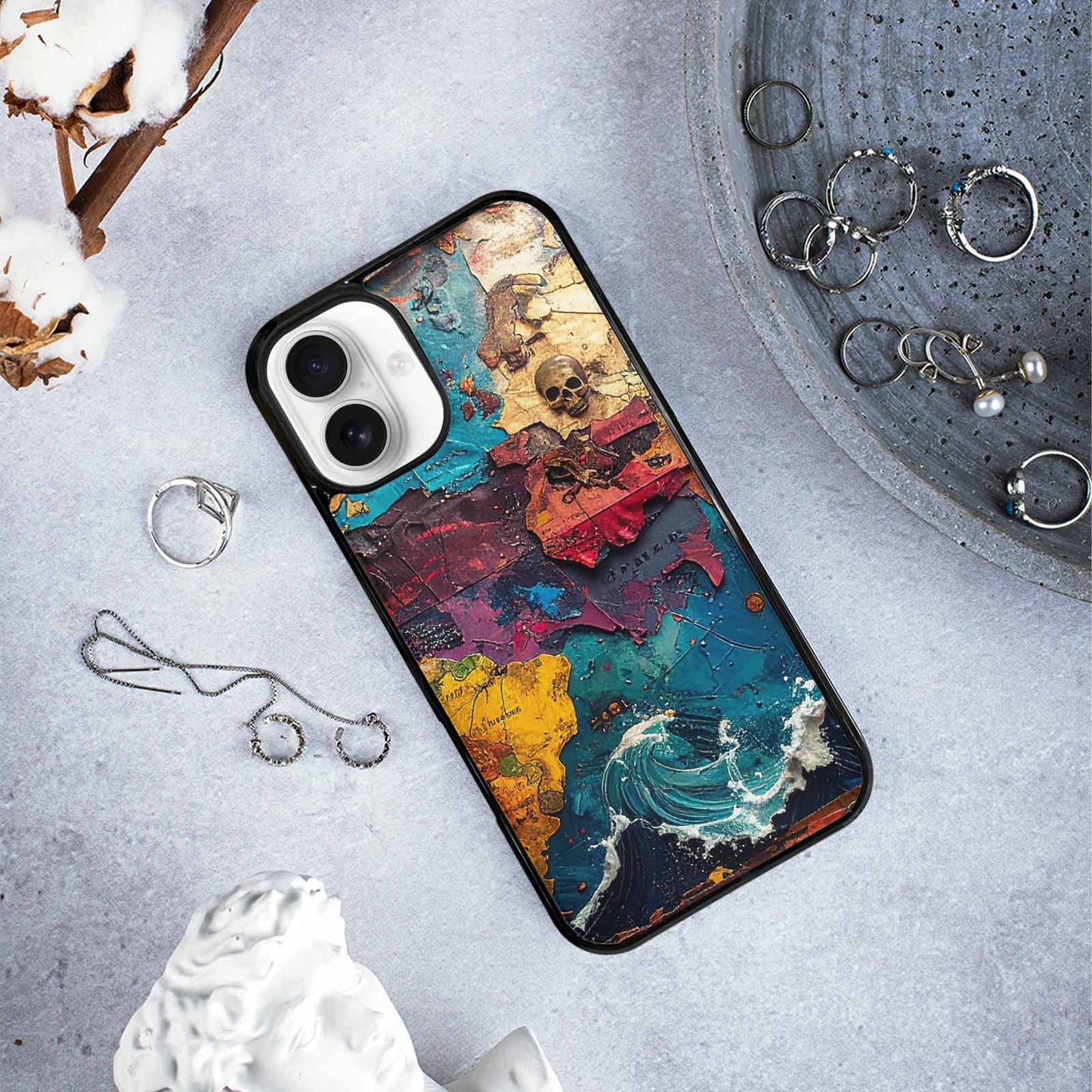 iPhone 16 Plus Case — Pirate Skull Flag Pirate Skull Flag, Custom Phone Case