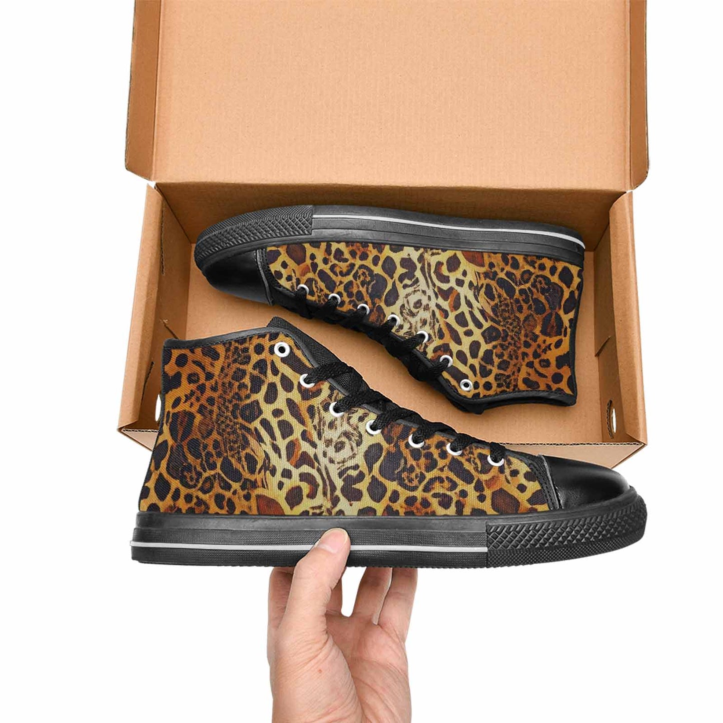 MEN'S Animal Print High Top Canvas Neon Fantasy Sneakers