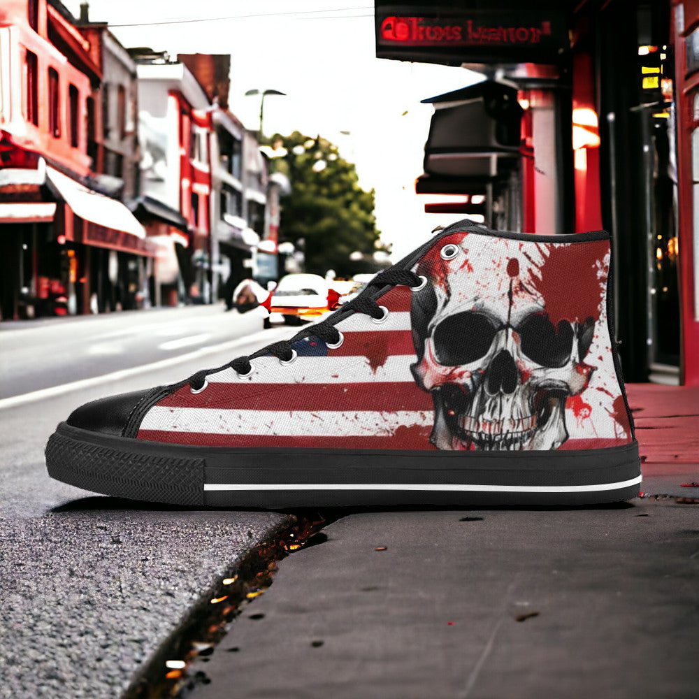 Patriotic Flag Skull Women - Freaky Shoes®