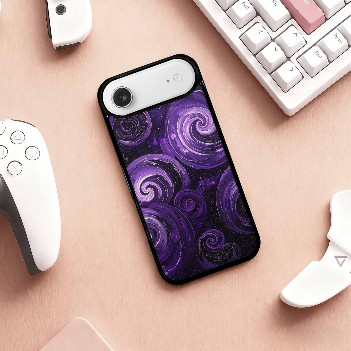 iPhone 17 Air Case — Seamless Repeating Pattern Of Overlapping Galaxy, Personalized Phone Case