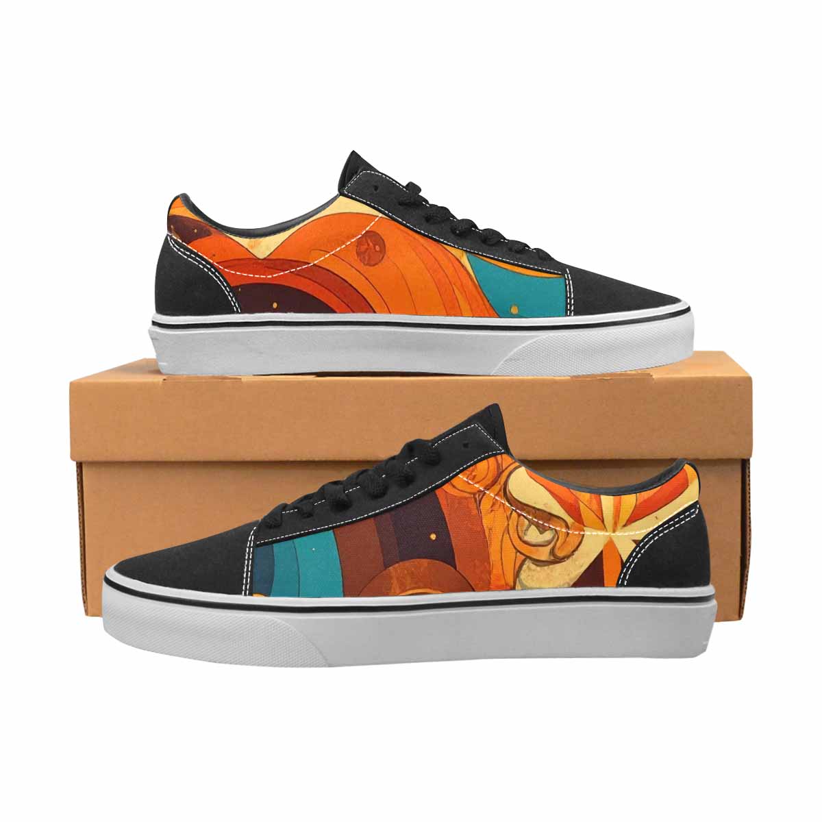 WOMEN'S Groovy 70S Peace Canvas Lace-Up Surreal Custom Shoes