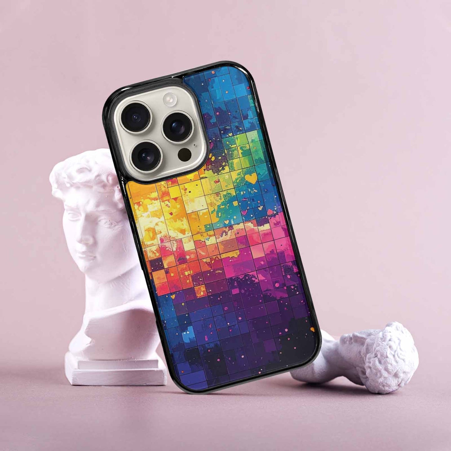 iPhone 16 Pro Case — Pixel Art 8 Bit Burst Pattern, Original Design Phone Case