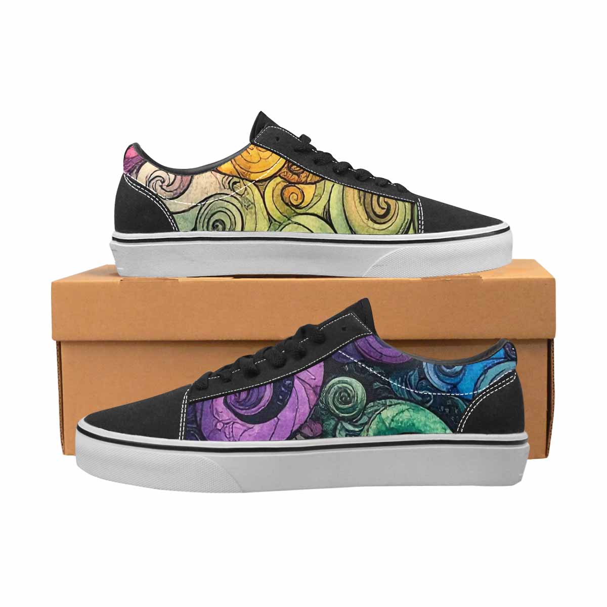 WOMEN'S Tie Lace-Up Canvas Melting Art Sneakers