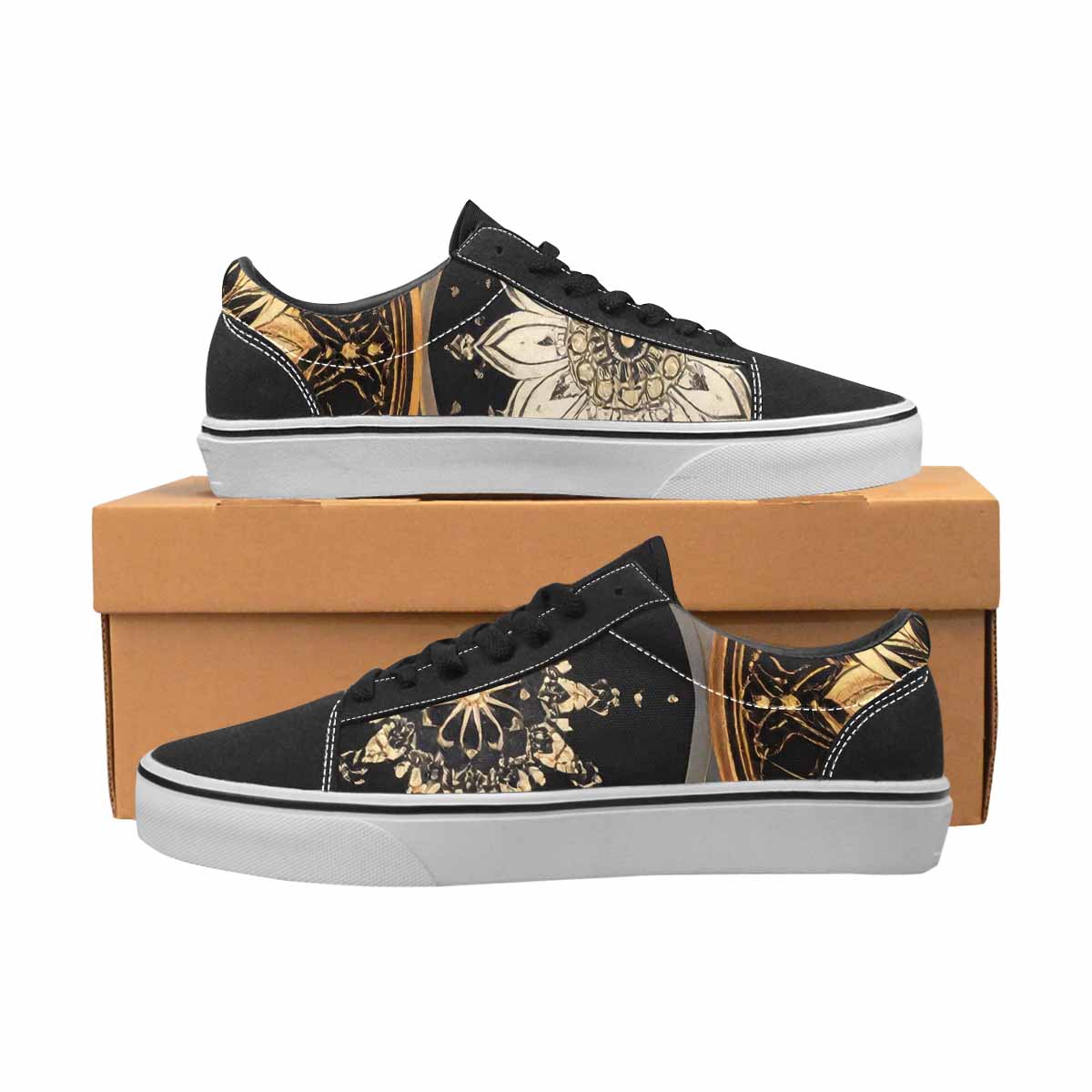 WOMEN'S Mandala Canvas Lace-Up Vibrant Chaos Custom Shoes