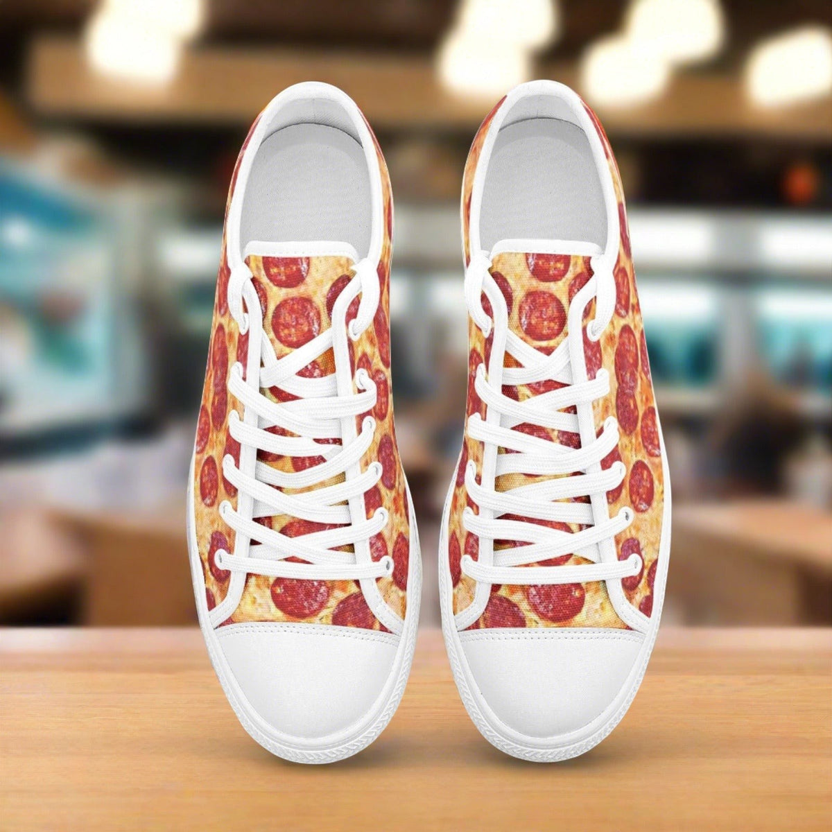 Pepperoni Pizza Custom Shoes Custom Sneakers | Unisex | Freaky Shoes®