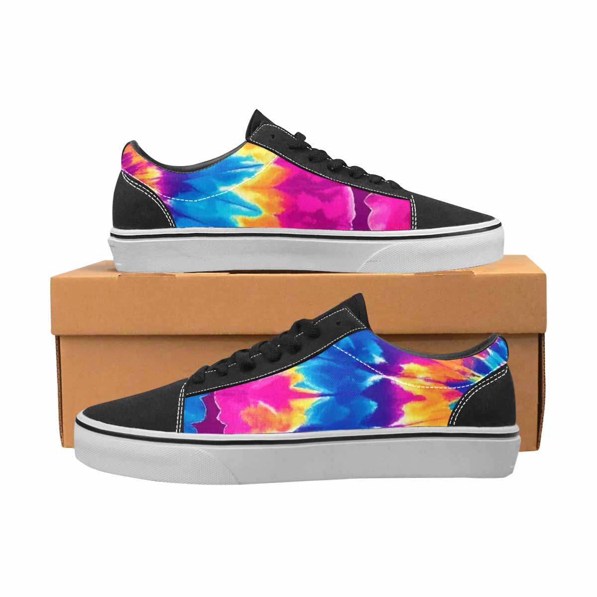 MEN'S Tie Dye Spiral Canvas Lace-Up Vibrant Chaos Shoes