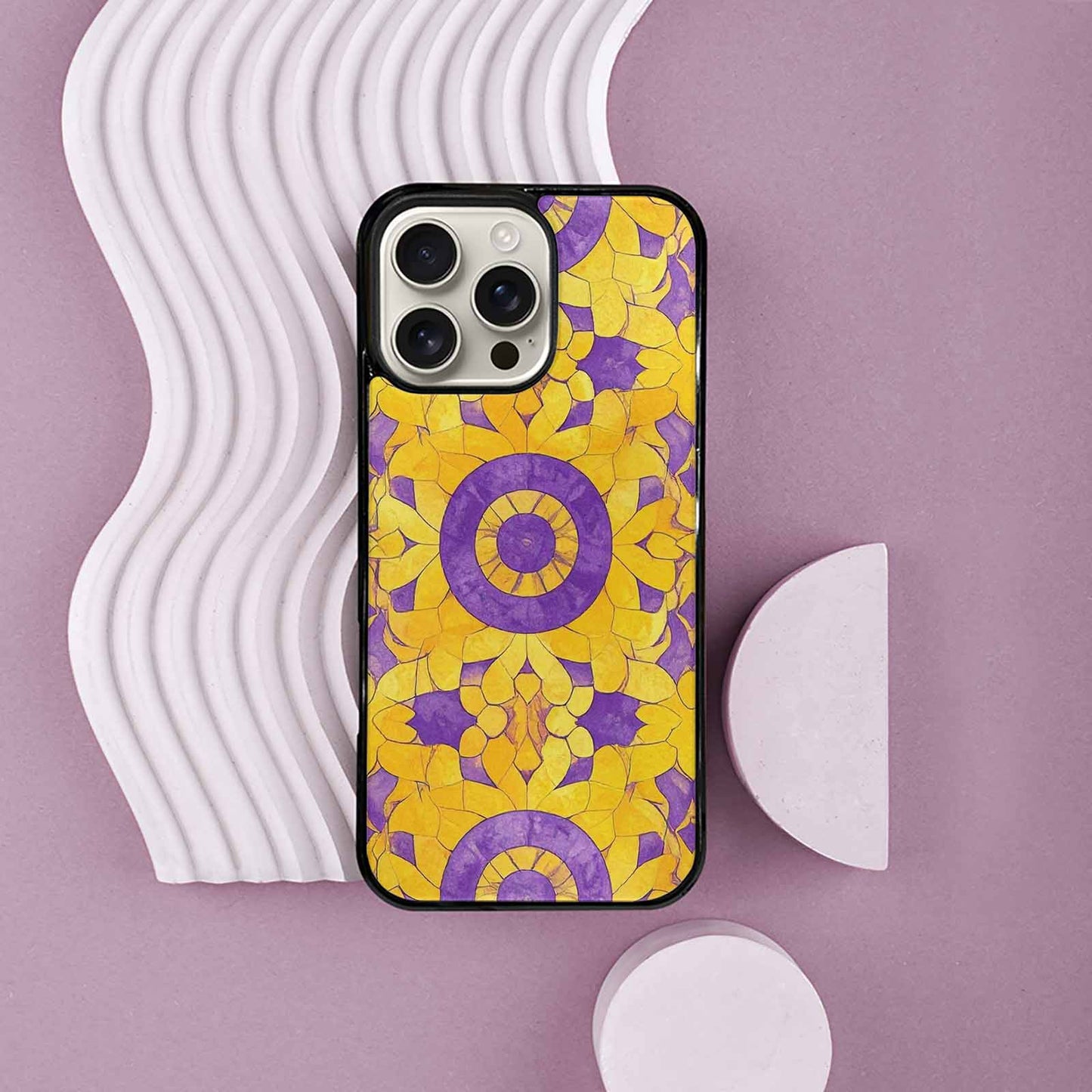 iPhone 16 Pro Max Case — Intersex Flag Color Theme Small Rainbow, Custom Made Phone Cover