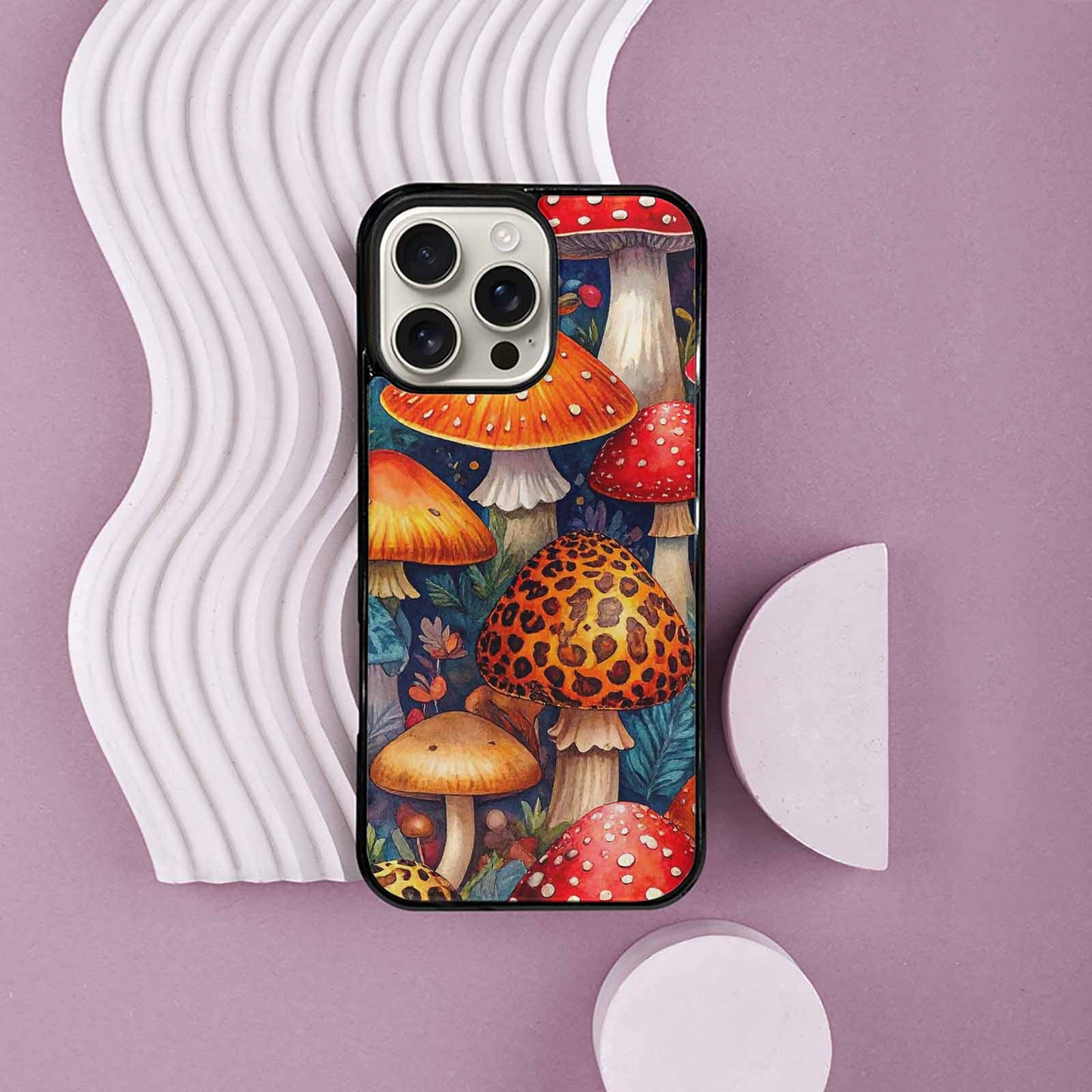 iPhone 16 Pro Max Case — Mushrooms Pattern Hundreds Of 5r0, Custom Printed Phone Case