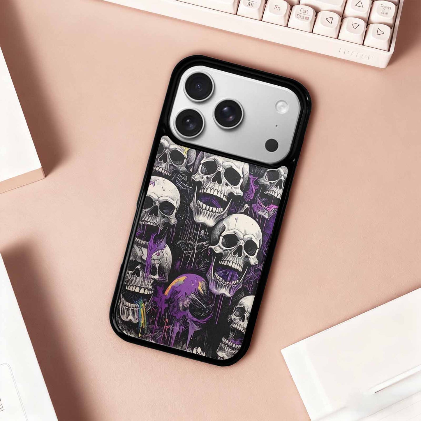 iPhone 17 Pro Case — Black Purple Ink Rainbow From Gothic, Unique Phone Case Design