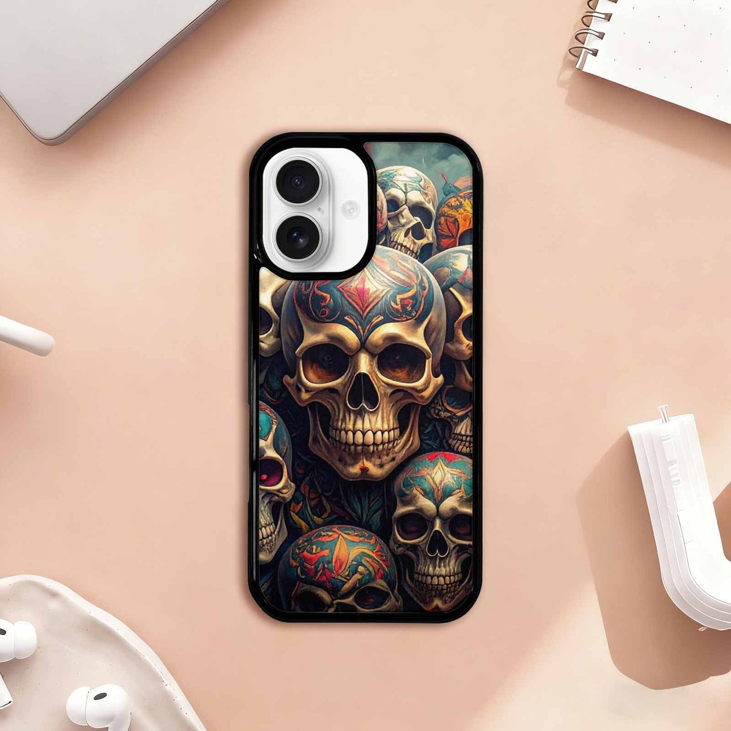 iPhone 17 Case — Skull Dark Art Gothic Print Gothic, Custom Made Phone Cover