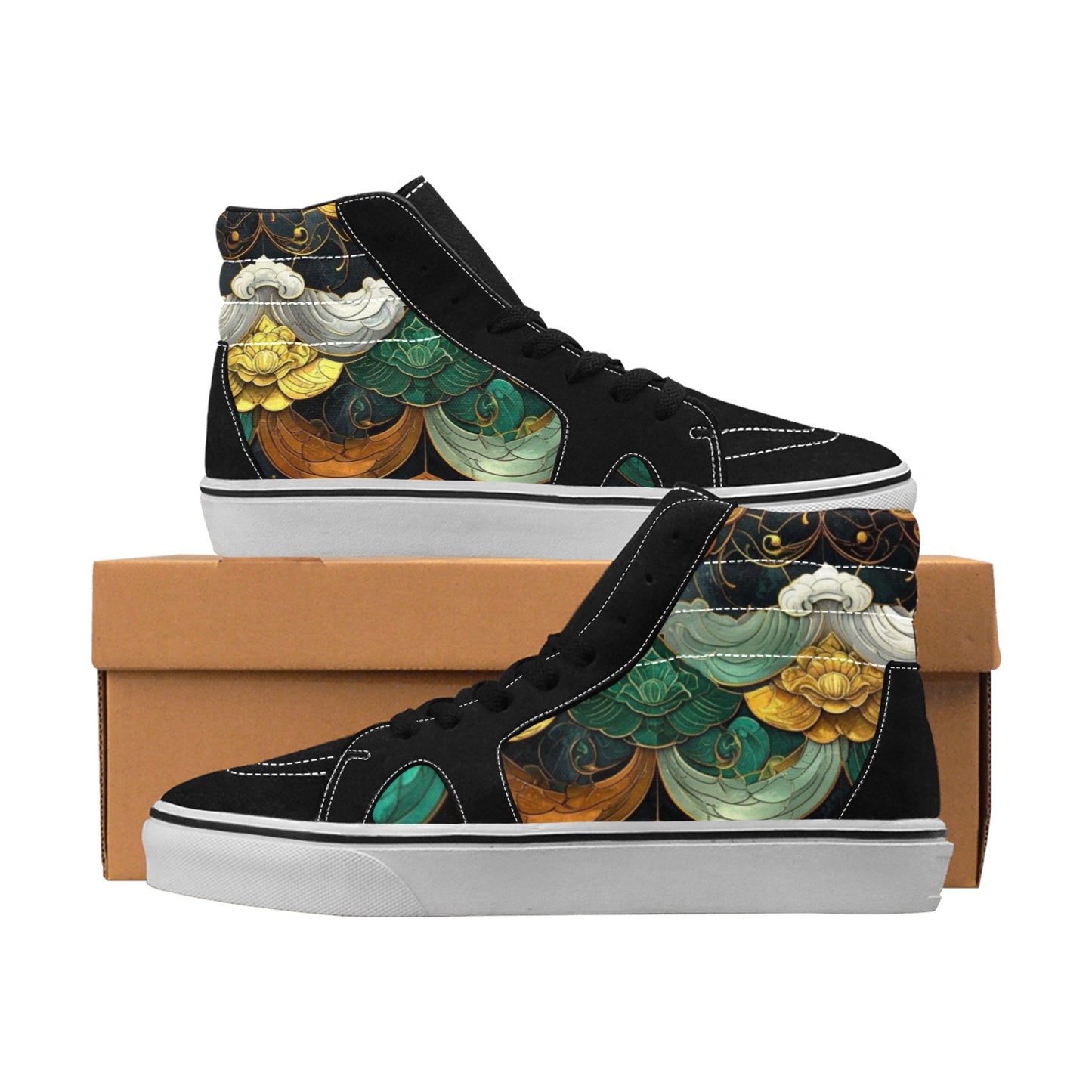 MEN'S Dragon Scale Fantasy Art High Top Skateboarding Aesthetic Custom Sneakers