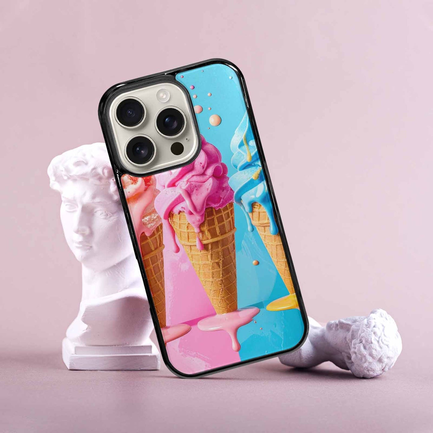 iPhone 16 Pro Case — Collage Of Overlapping Waffle Cones Icecream, Unique Phone Case Design