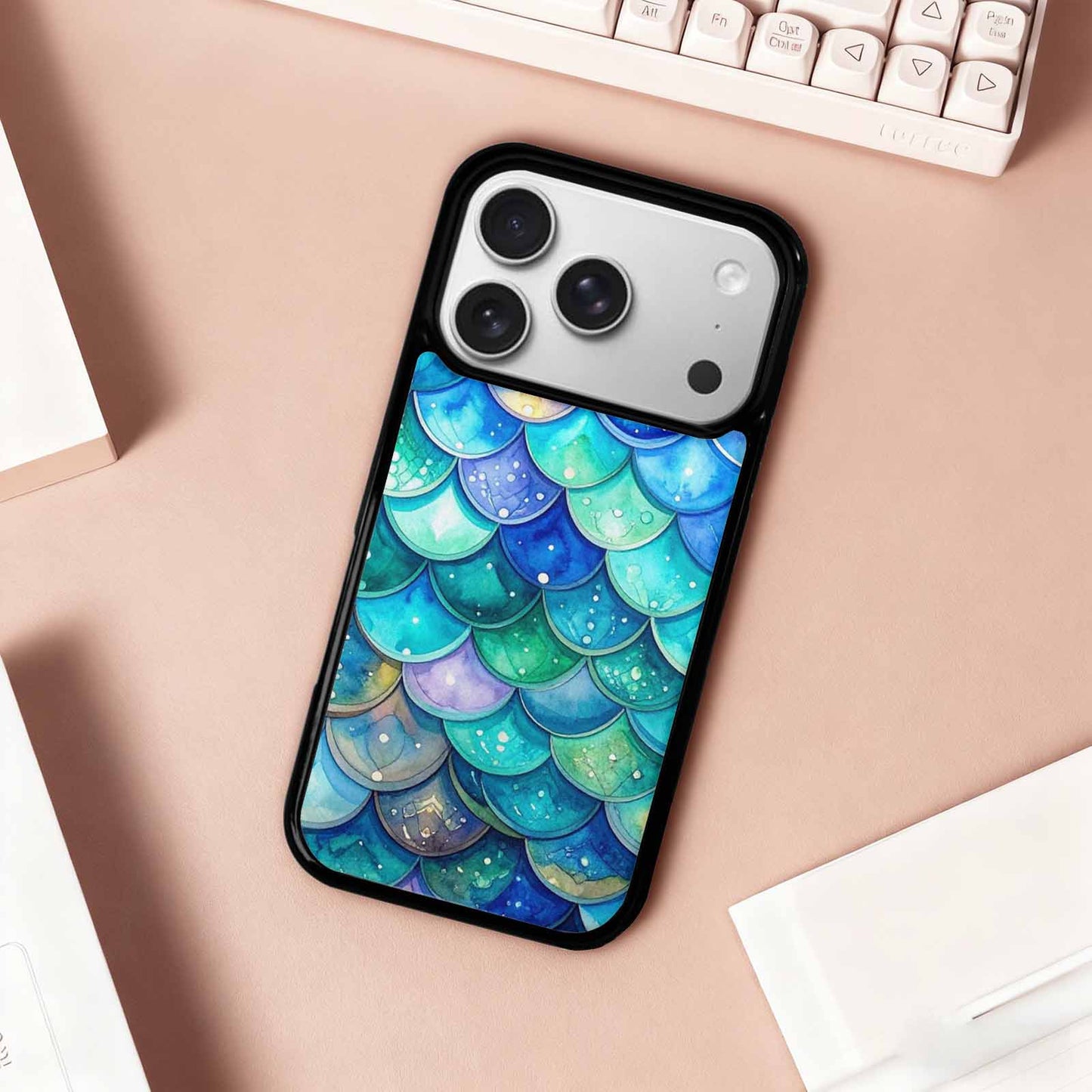 iPhone 17 Pro Case — Mermaid Scale Original Art, Custom Designed Case Cover