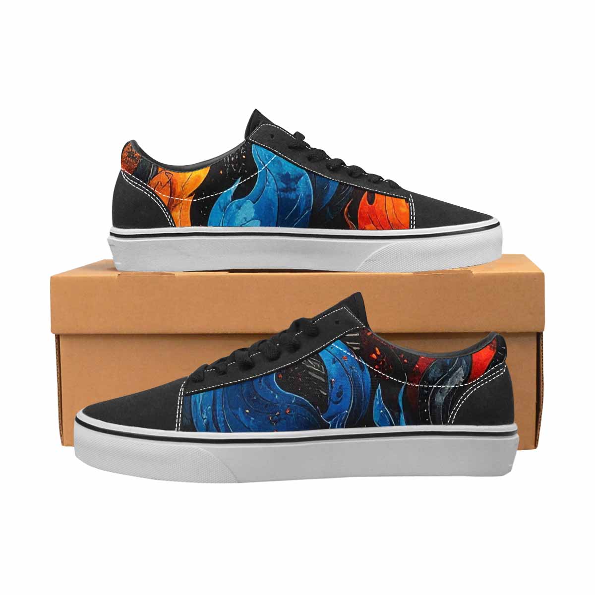 WOMEN'S Flame Burst Lace-Up Canvas Kaleidoscope Sneakers