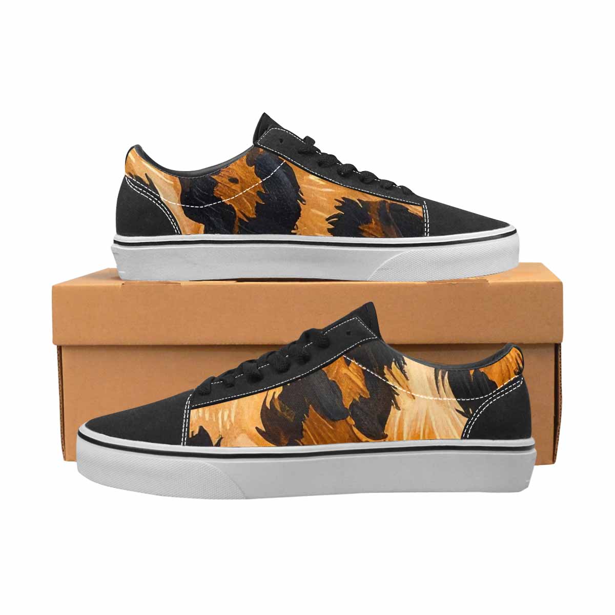 WOMEN'S Leopard Soft Airbrush Gradient Canvas Lace-Up Grunge Custom Sneakers